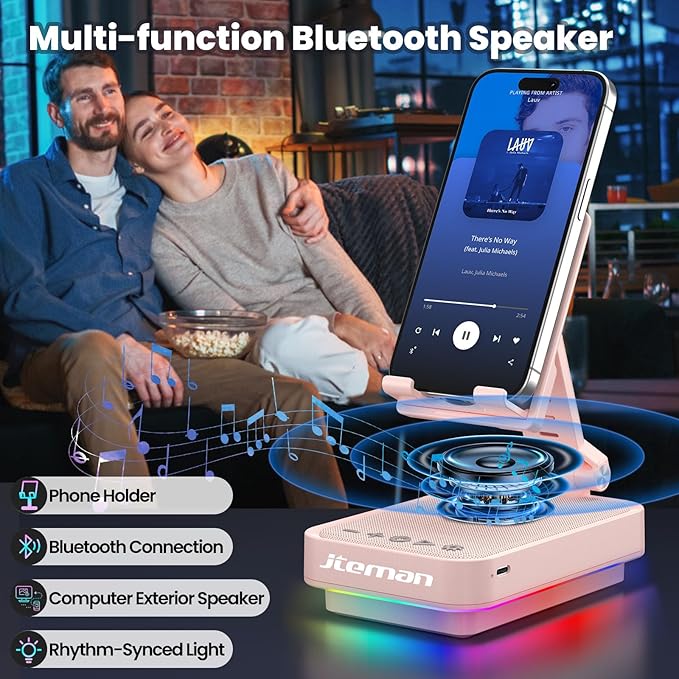 Phone holder with blue tooth speaker for women